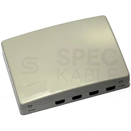 Gniazdo abonenckie światłowodowe FO FTTH na 4 adaptery SC simplex z tacką
