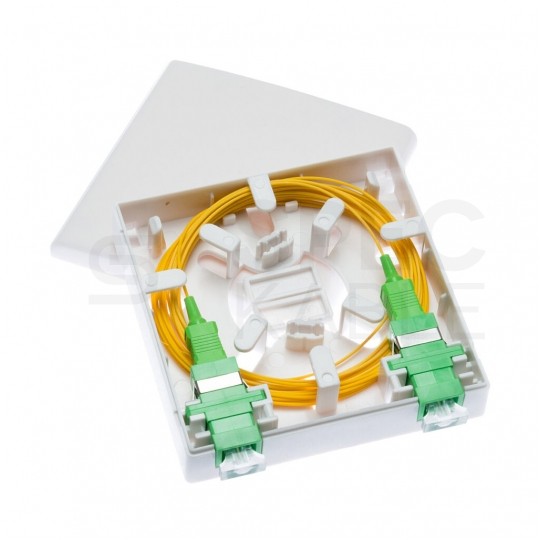 Gniazdo abonenckie światłowodowe FO FTTH-X2 na 2 adaptery SC simplex / LC duplex z zaślepkami PFOT