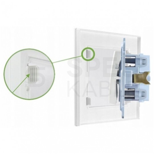 Gniazdo antenowy SAT typ F podwójne końcowe SIMON 10 białe Kontakt Simon CASF2.01/11