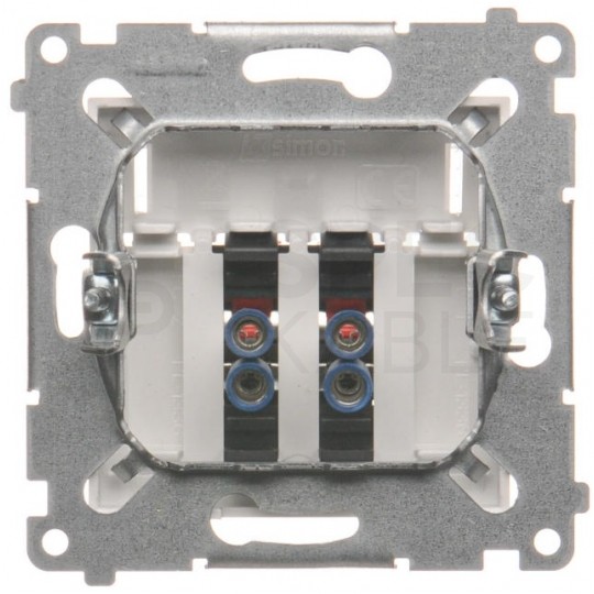 Gniazdo głośnikowe podwójne SIMON 54 białe Kontakt Simon DGL32.01/11