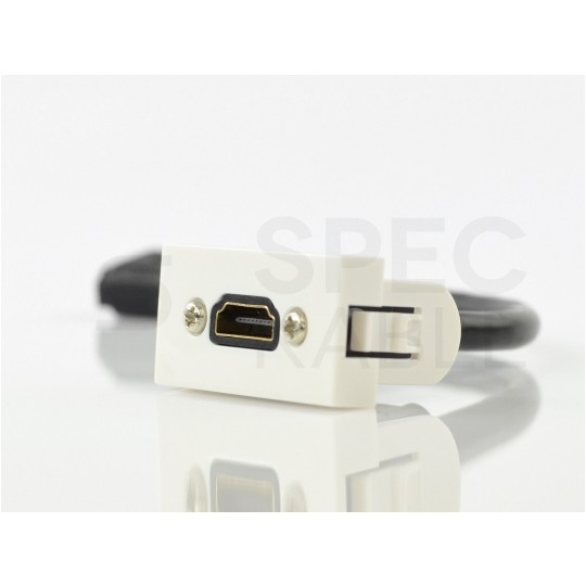 Gniazdo HDMI 1.4 z przewodem 15cm moduł 1M 22,5x45 biały Mediabox