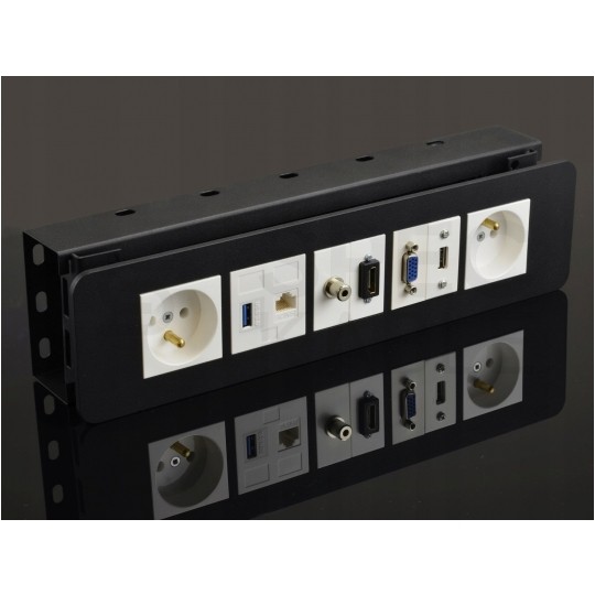 Gniazdo HDMI 1.4 z przewodem 20cm moduł 1M 22,5x45 biały Mediabox