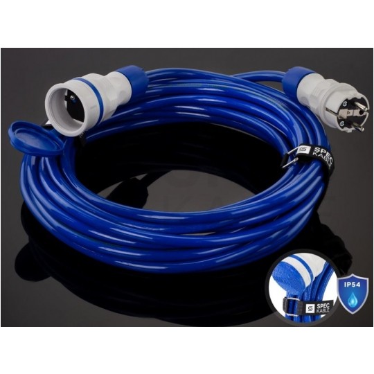 Gniazdo hermetyczne prądowe z klapką [2P+Z] 230V 16A czarne IP54 EXTREM na kabel