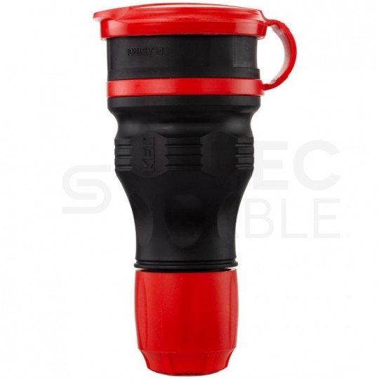 Gniazdo hermetyczne prądowe z klapką [2P+Z] 230V 16A czarno-czerwone IP54 EXTREM na kabel