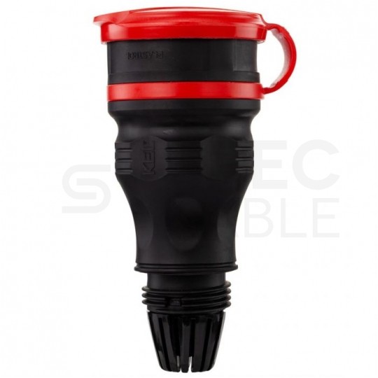 Gniazdo hermetyczne prądowe z klapką [2P+Z] 230V 16A czarno-czerwone IP54 EXTREM na kabel