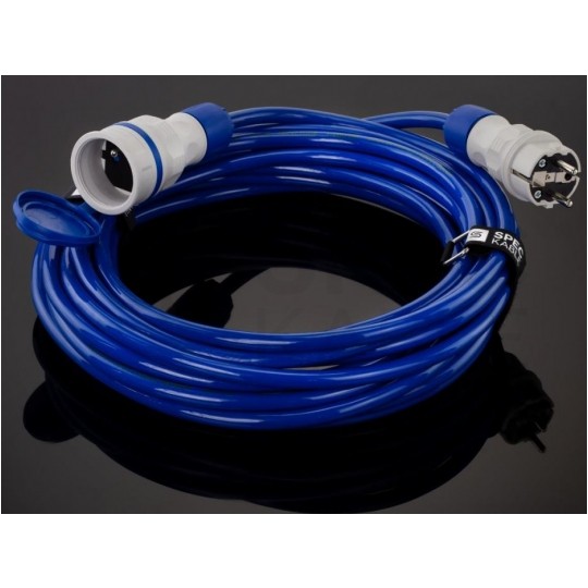 Gniazdo hermetyczne prądowe z klapką [2P+Z] 230V 16A szaro-niebieskie IP54 EXTREM na kabel