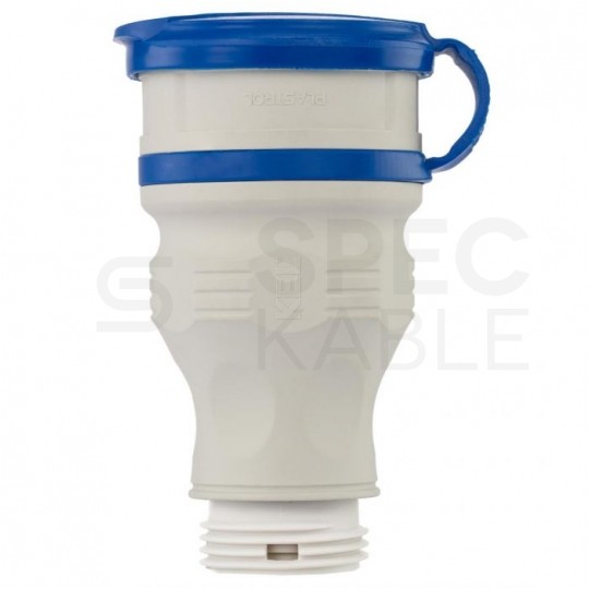 Gniazdo hermetyczne prądowe z klapką [2P+Z] 230V 16A szaro-niebieskie IP54 EXTREM na kabel