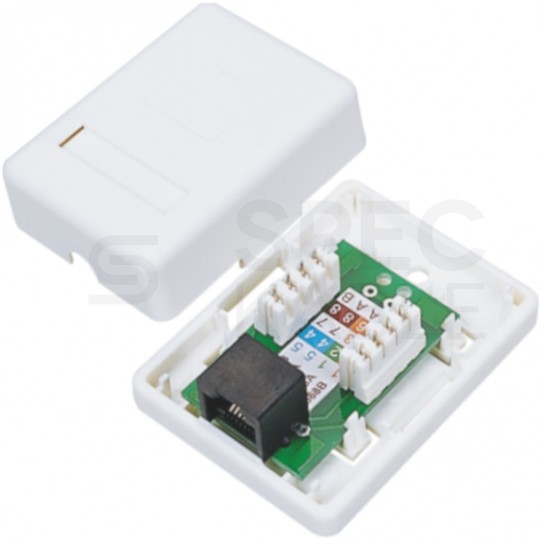 Gniazdo komputerowe 1xRJ45 kat.6 nieekranowane UTP natynkowe Alantec