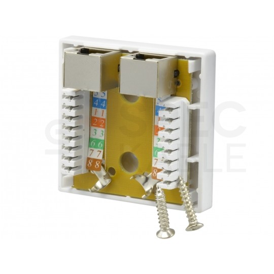 Gniazdo komputerowe 2xRJ45 kat.5e ekranowane FTP natynkowe