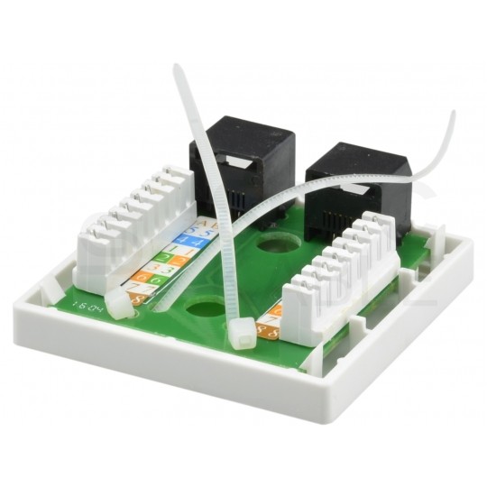 Gniazdo komputerowe 2xRJ45 kat.5e nieekranowane UTP natynkowe