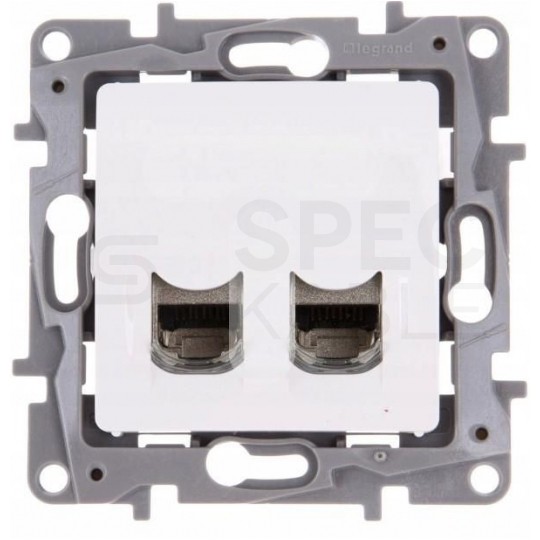 Gniazdo komputerowe LAN podwójne NILOE ekranowane STP 2x RJ45 kat.6 białe Legrand
