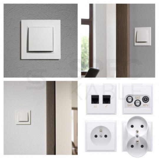 Gniazdo komputerowe LAN podwójne SIMON 10 nieekranowane UTP 2x RJ45 kat.6 białe Kontakt Simon C62.01/11