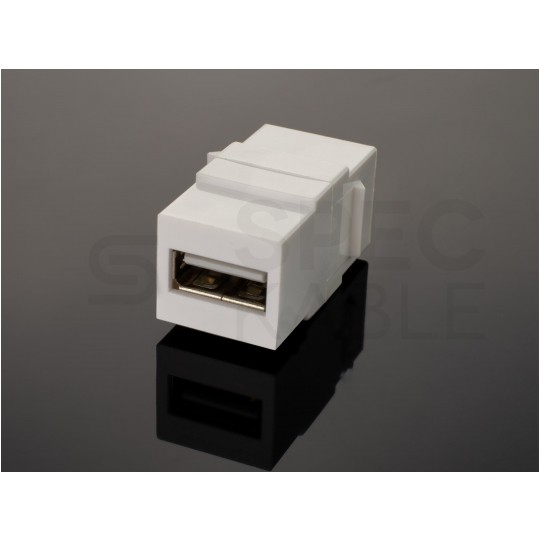 Gniazdo komputerowe USB 2.0 A / A moduł typu keystone biały Mediabox