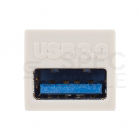 Gniazdo komputerowe USB 3.0 A / A moduł typu keystone biały Mediabox