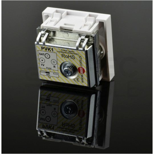 Gniazdo końcowe RTV - SAT moduł 2M 45x45 biały Mediabox