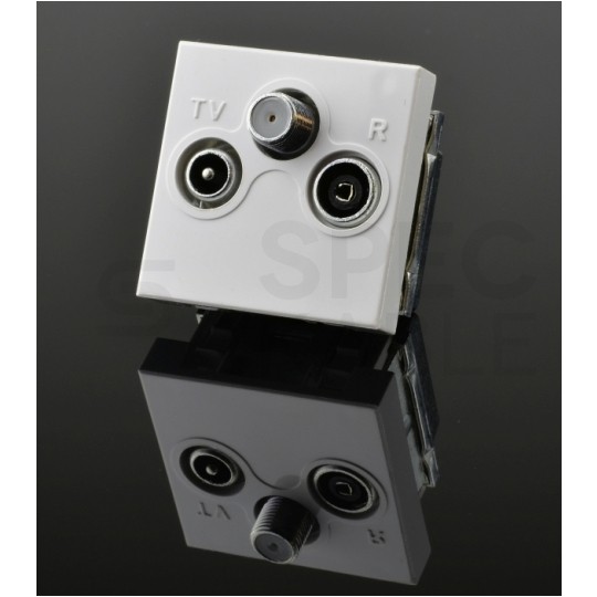 Gniazdo końcowe RTV - SAT moduł 2M 45x45 biały Mediabox