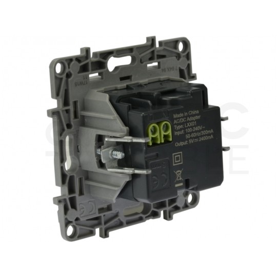 Gniazdo ładowania USB podwójne NILOE białe 2x USB (5V / 2,4A) Legrand