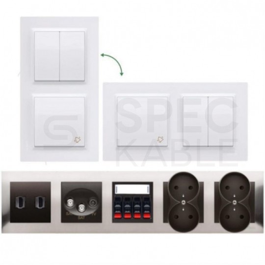 Gniazdo ładowania USB podwójne SIMON 54 białe 2x USB (5V / 2,1A) Kontakt Simon DC2USB.01/11