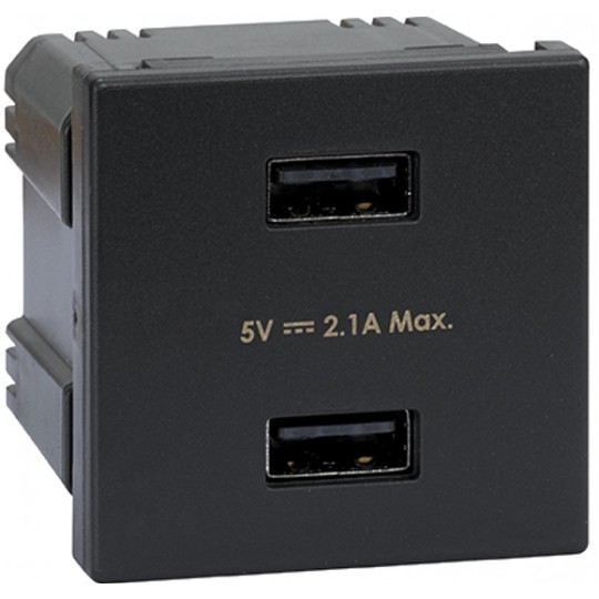 Gniazdo ładowarka 2x USB 5V DC / 2,1A moduł 2M 45x45 KONTAKT-SIMON