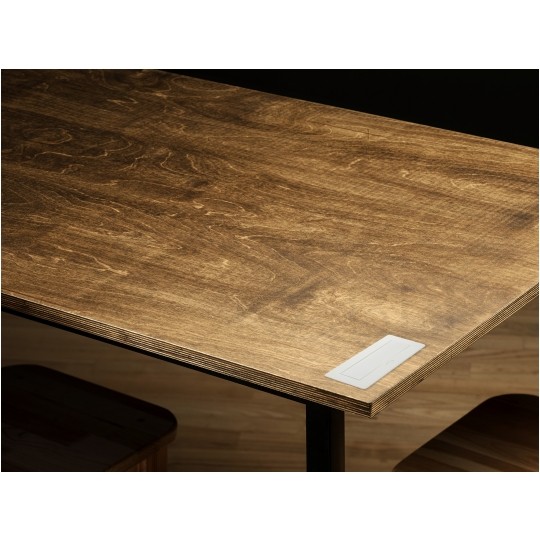 Gniazdo meblowe chowane w blat KOMBI BOX białe potrójne 3x [2P+Z] 16A z przewodem 1,8m