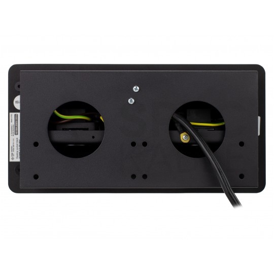 Gniazdo meblowe chowane w blat KOMBI BOX czarne potrójne 3x [2P+Z] 16A z przewodem 1,8m