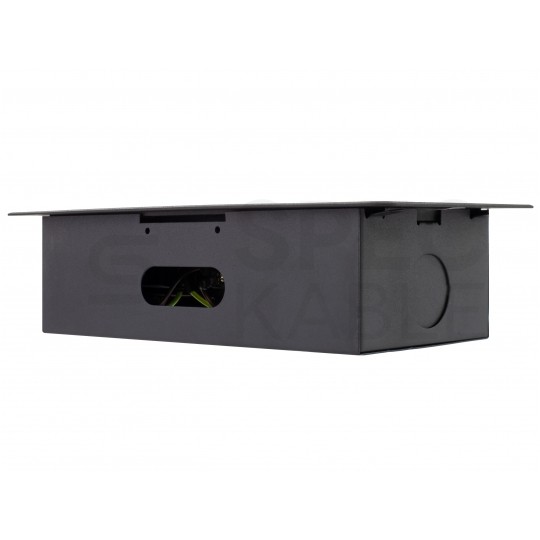 Gniazdo meblowe chowane w blat KOMBI BOX czarne potrójne 3x [2P+Z] 16A z przewodem 1,8m