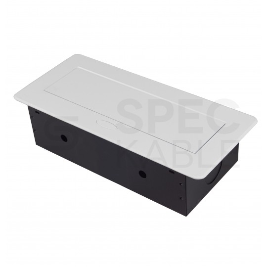 Gniazdo meblowe chowane w blat potrójne 3x [2P+Z] 16A metalowe białe z przewodem 1,5m ADELID