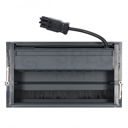 Gniazdo meblowe chowane w blat SIMON 480 potrójne 3x [2P+Z] 16A + gniazdo komputerowe LAN 2x RJ45 czarne Kontakt Simon