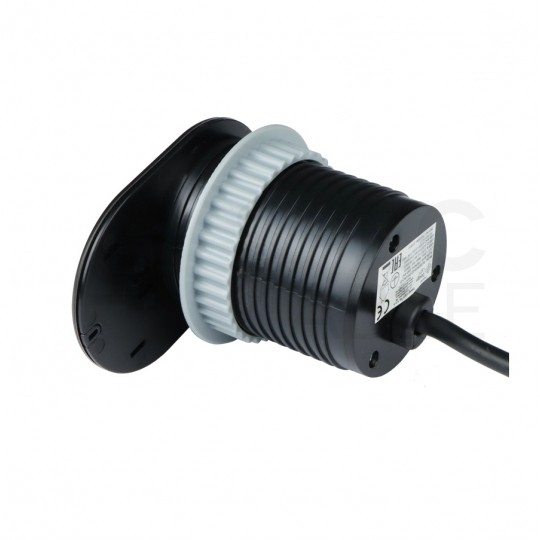 Gniazdo meblowe chowane w blat SLIDE BOX okrągłe aluminiowe pojedyncze 1x [2P+Z] 16A + gniazdo ładowania 2x USB A+C (5V / 39,4A)