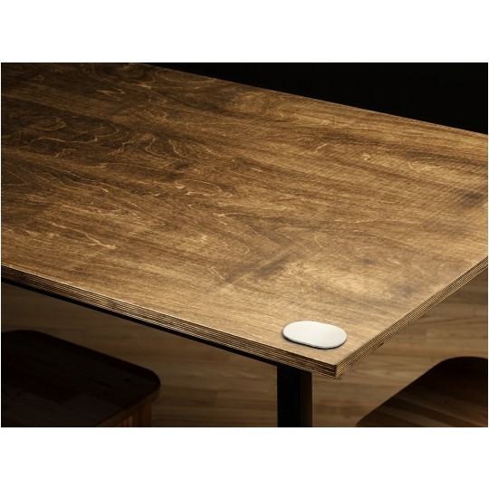 Gniazdo meblowe chowane w blat SLIDE BOX okrągłe aluminiowe pojedyncze 1x [2P+Z] Schuko 16A + gniazdo ładowania 1x USB A (5V / 2,4A)