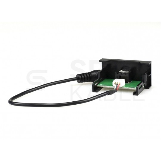 Gniazdo mini Jack 3,5mm z przewodem 20cm moduł 1M 22,5x45 czarny Mediabox