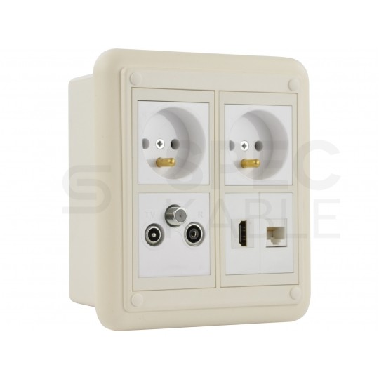 Gniazdo multimedialne HDMI moduł typu keystone czarny Mediabox