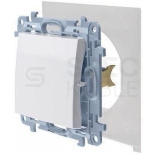 Gniazdo multimedialne SIMON 10 antenowy SAT typ F + komputerowe LAN RJ45 kat.5e białe Kontakt Simon CASFRJ455.01/1