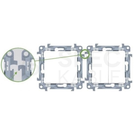 Gniazdo multimedialne SIMON 10 antenowy SAT typ F + komputerowe LAN RJ45 kat.5e białe Kontakt Simon CASFRJ455.01/1
