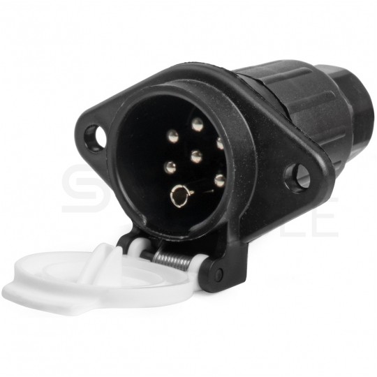 Gniazdo naczepowe typu S (białe) 7-pin 24V plastikowe