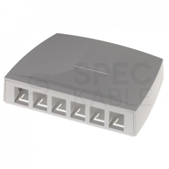 Gniazdo natynkowe Synergy FTP kat.6a 6 portów białe niezaładowane Molex