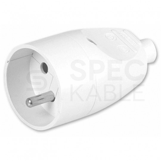 Gniazdo prądowe [2P+Z] 230V 16A białe na kabel