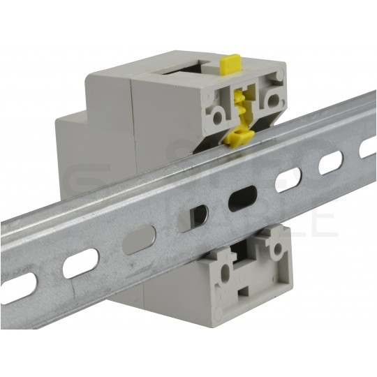 Gniazdo prądowe [2P+Z] 230V 16A na szynę DIN TH35 szare PAWBOL