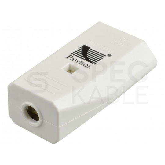 Gniazdo prądowe płaskie [2P] 230V 2,5A białe na kabel