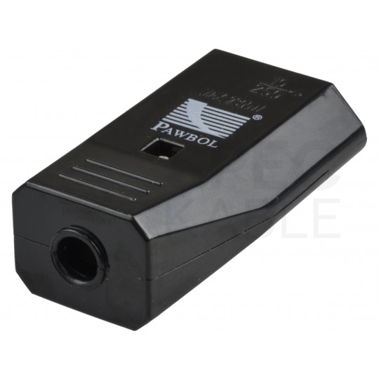 Gniazdo prądowe płaskie [2P] 230V 2,5A czarne na kabel