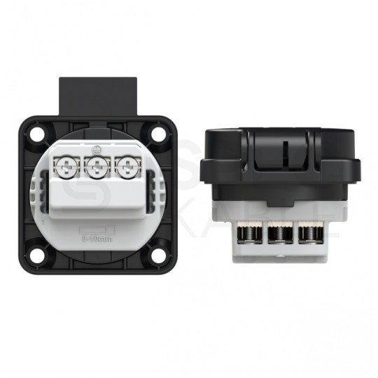 Gniazdo prądowe z klapką [2P+Z] 16A 230V tablicowe IP54 S-Nova PCE do obudowy czarne