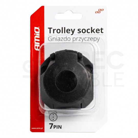 Gniazdo przyczepowe 7-pin 12/24V plastik na kabel