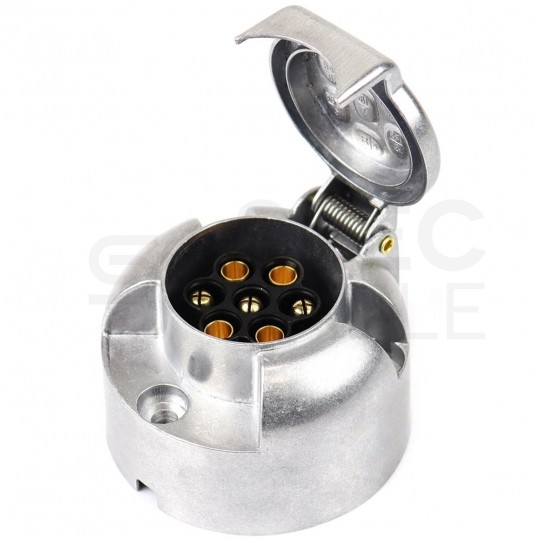 Gniazdo przyczepowe 7-pin 12V aluminium na kabel