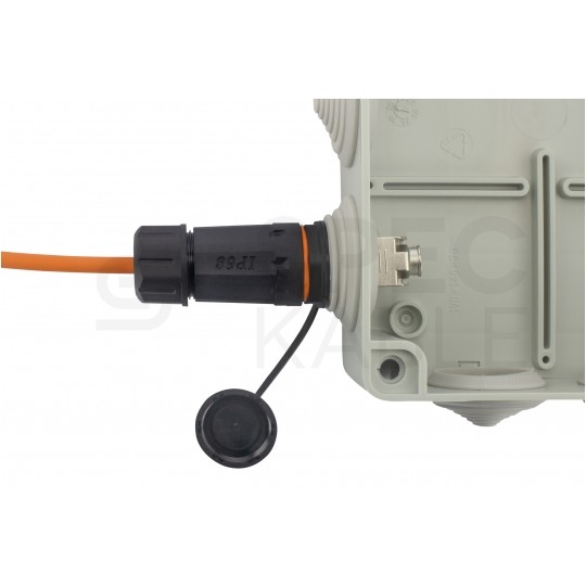 Gniazdo RJ45 kat.6A ekranowane STP przemysłowe do montażu w obudowie z zaślepką IP68 NEKU