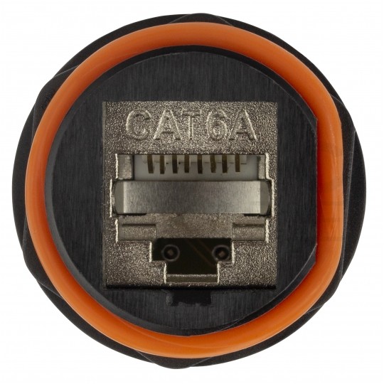 Gniazdo RJ45 kat.6A ekranowane STP przemysłowe do montażu w obudowie z zaślepką IP68 NEKU