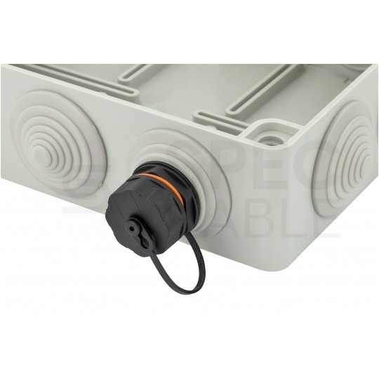 Gniazdo RJ45 kat.6A ekranowane STP przemysłowe do montażu w obudowie z zaślepką IP68 NEKU