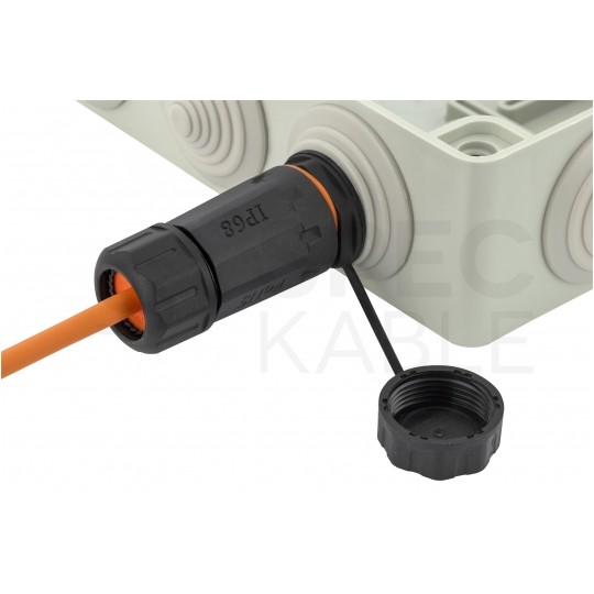 Gniazdo RJ45 kat.6A ekranowane STP przemysłowe do montażu w obudowie z zaślepką IP68 NEKU