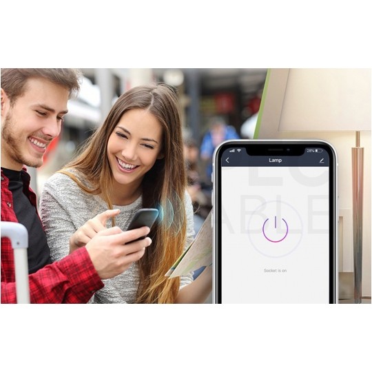 Gniazdo sieciowe Schuko sterowane Wi-Fi 230V 3680W 16A pojedyncze z pomiarem napięcia i natężenia prądu TUYA Gosund