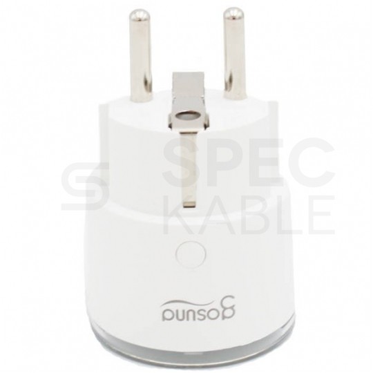 Gniazdo sieciowe Schuko sterowane Wi-Fi 230V 3680W 16A pojedyncze z pomiarem napięcia i natężenia prądu TUYA Gosund