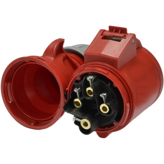 Gniazdo siłowe z klapką [4p] 32A 400V przenośne IP44 PCE na kabel